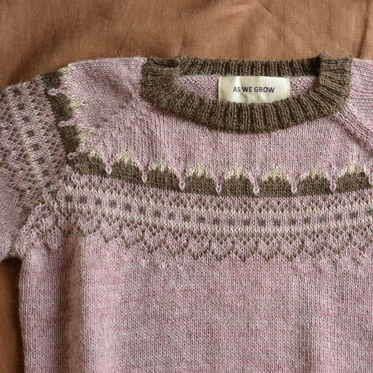 Mountain Sweater - 100% Baby Alpaca - Rose (18m-3y) *Last ones