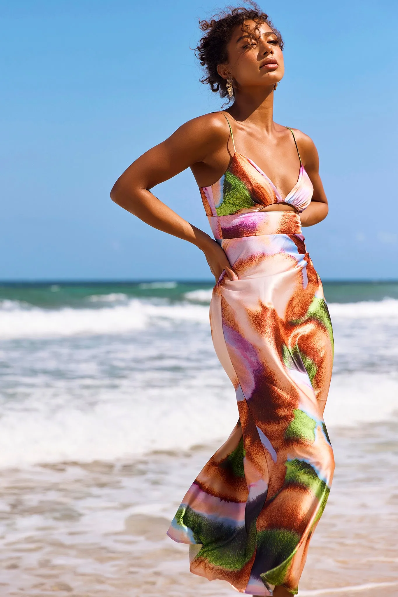 Name Me Maxi Dress - Orange Multi