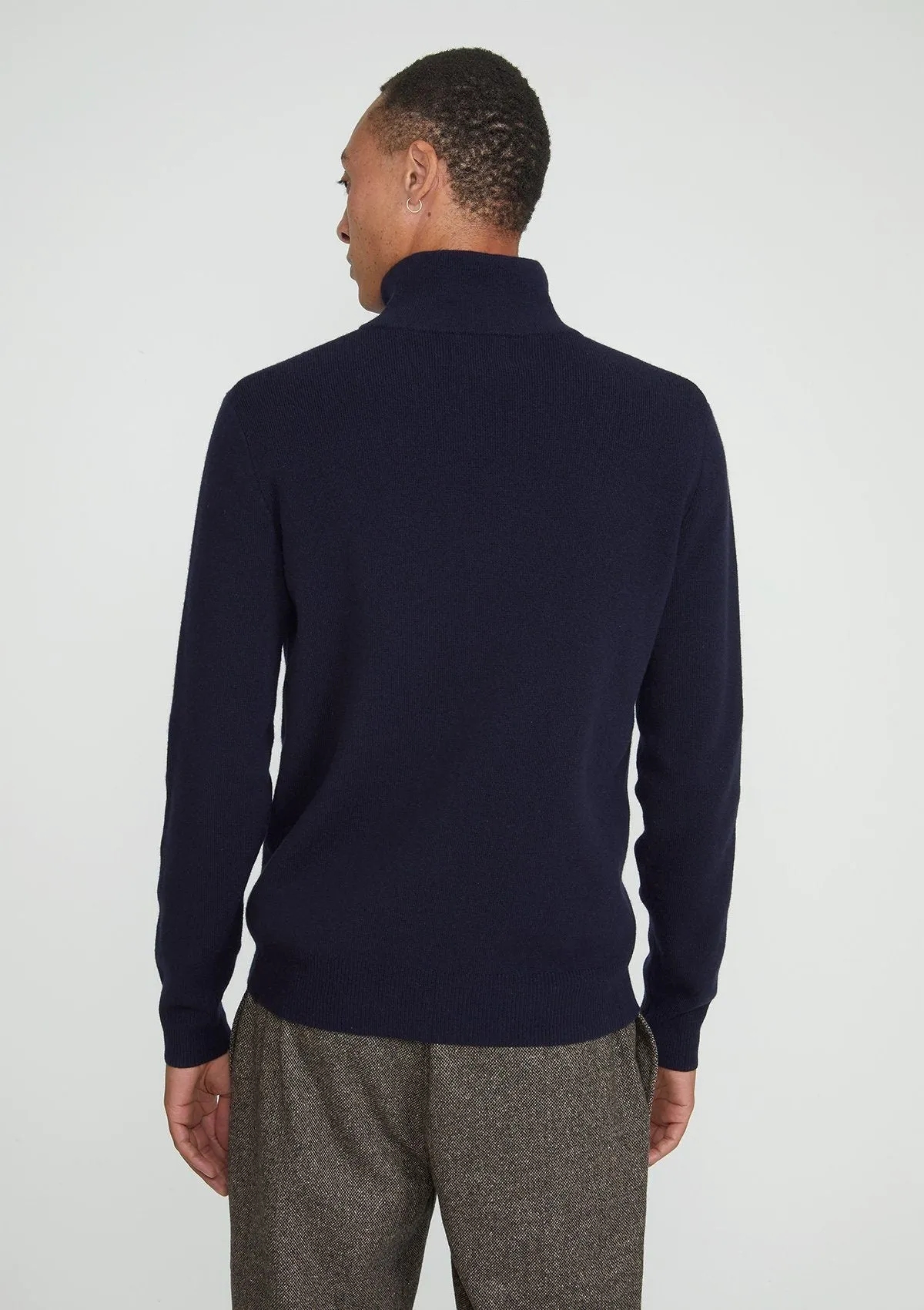 Navy Merino Half Zip Jumper