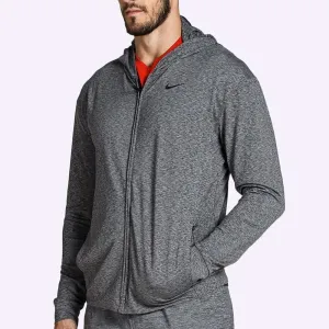 Nike - Dri-FIT Men's Full-Zip Yoga Training Hoodie - Black/Heather/Black