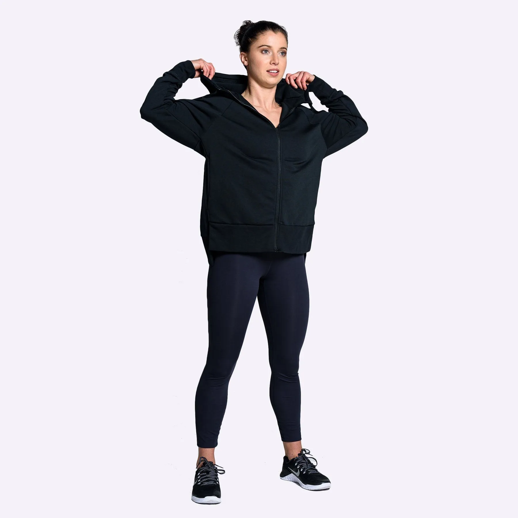 Nike Dry - Women's Full-Zip Training Hoodie - Black/Black