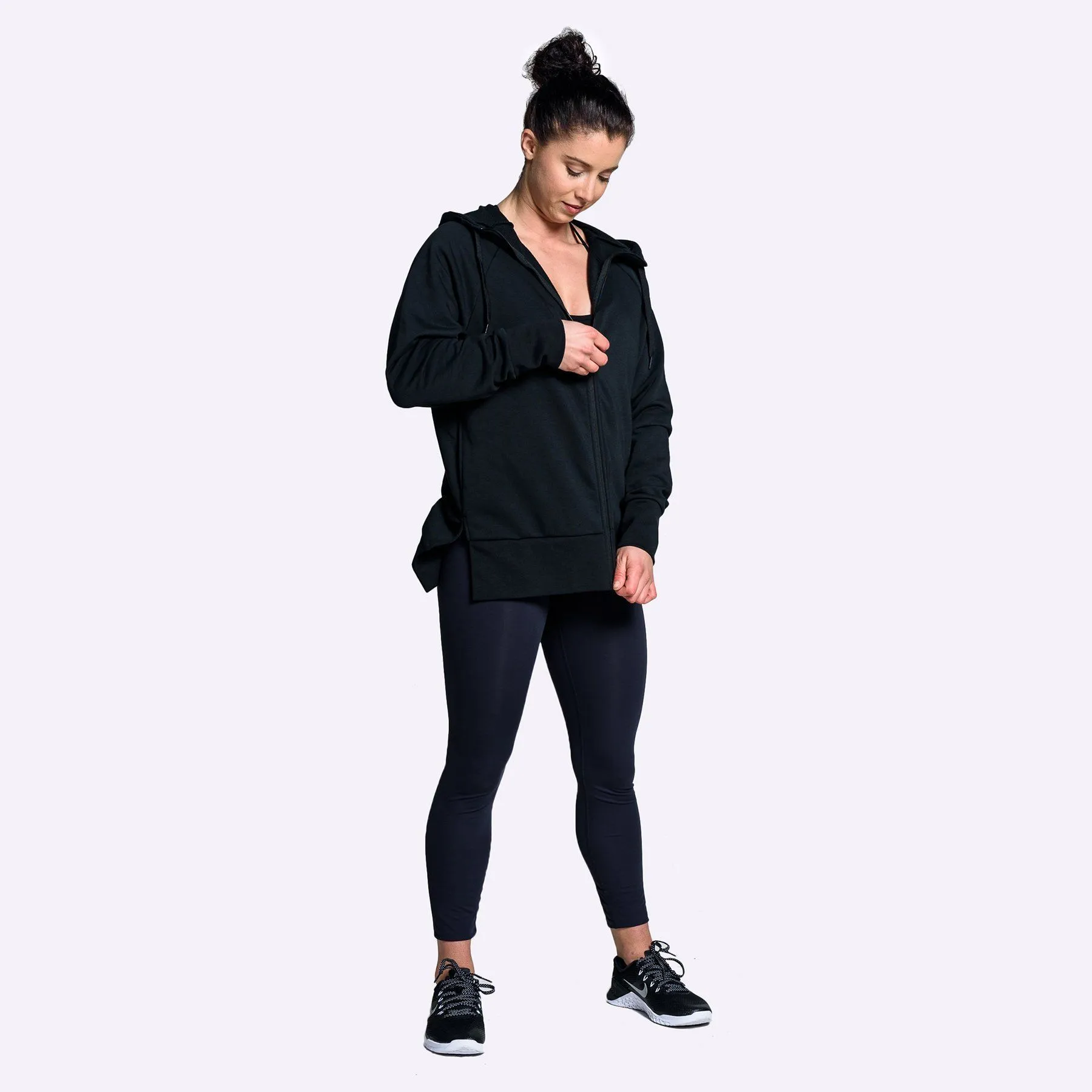 Nike Dry - Women's Full-Zip Training Hoodie - Black/Black