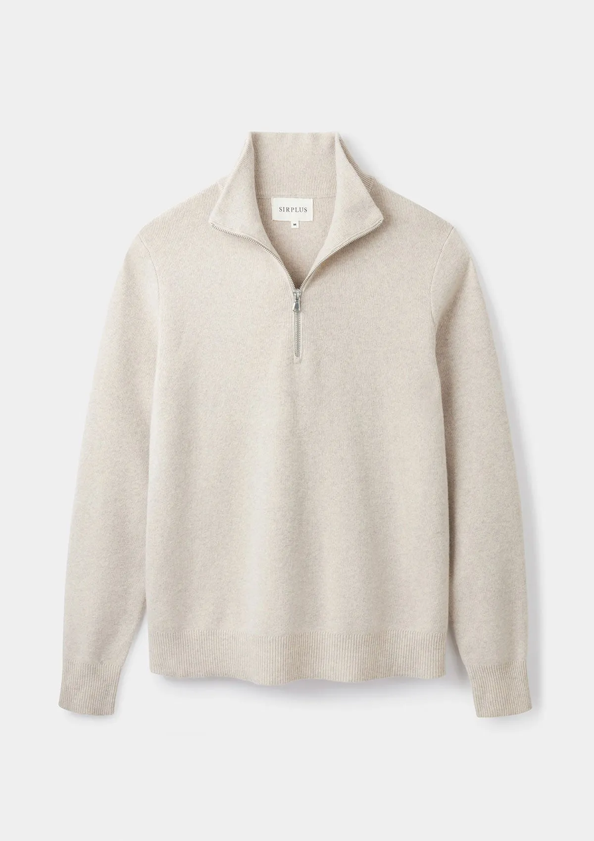 Oatmeal Merino Half Zip Jumper