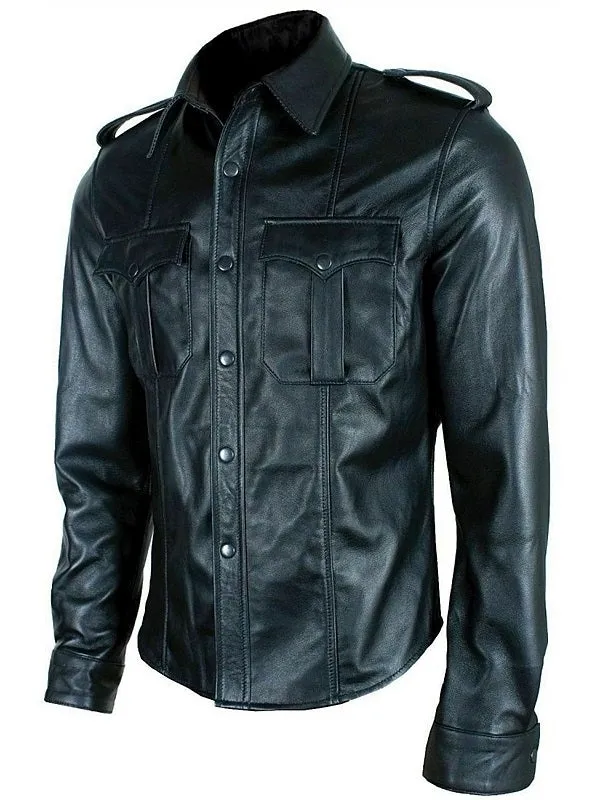 Original Leather Police Shirt - Long Sleeves