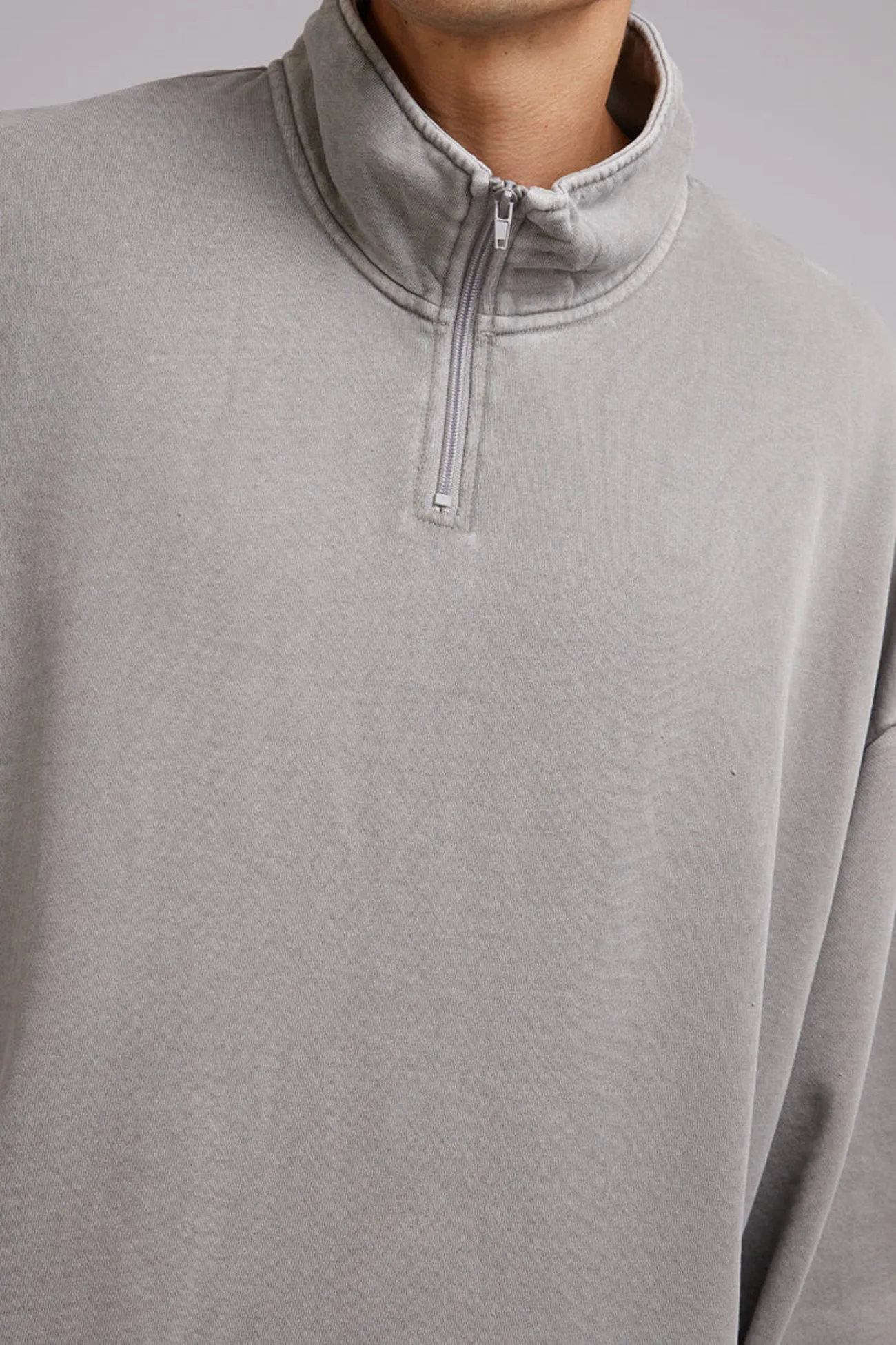 Oversized 1/4 Zip Jumper Grey