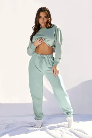 Oversized Jogger Bottoms- Sage