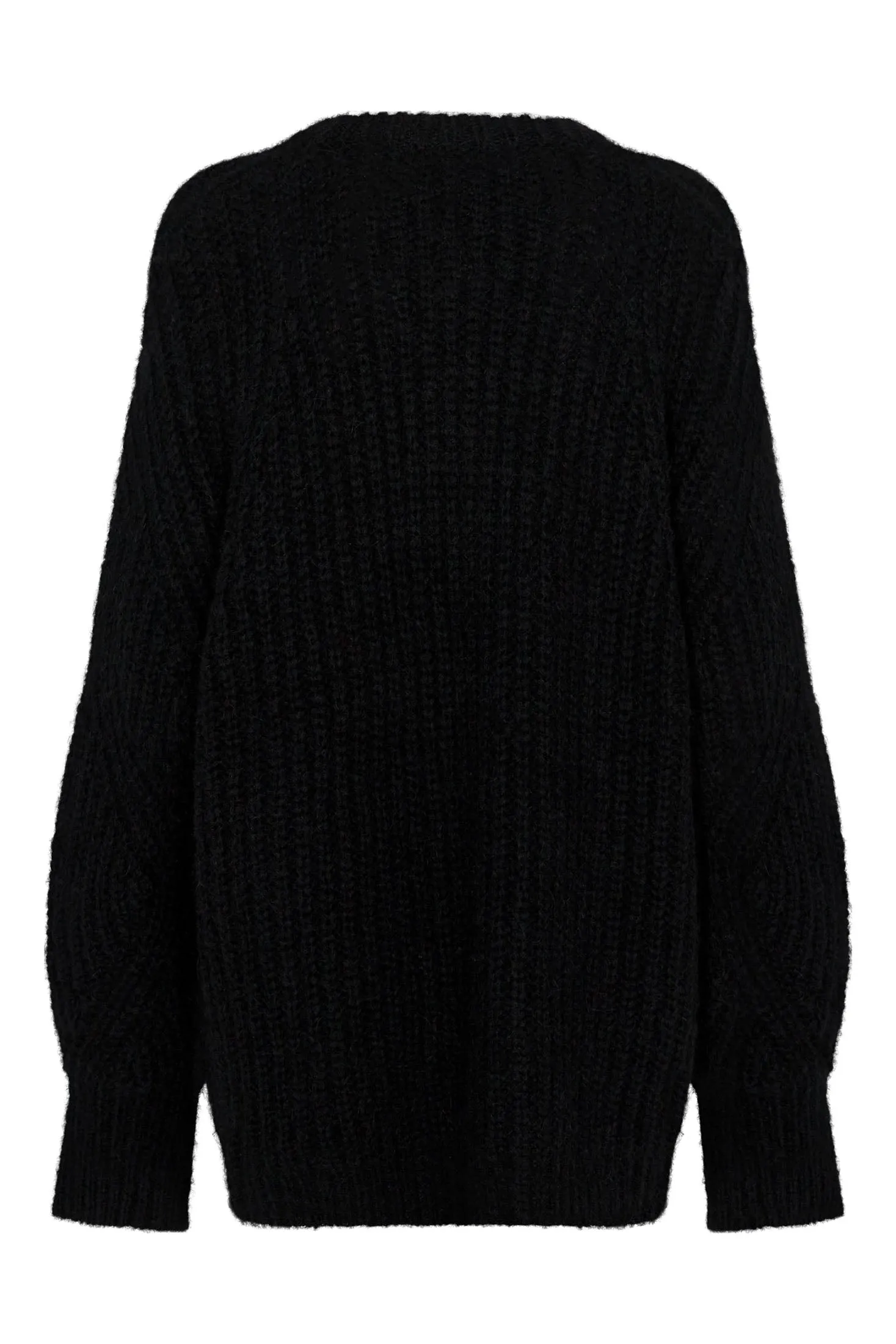 Oversized Knit Jumper - Black W. Turtledove Logo