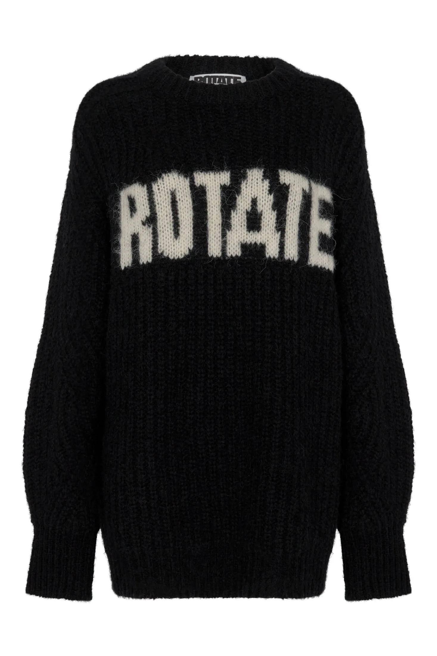 Oversized Knit Jumper - Black W. Turtledove Logo