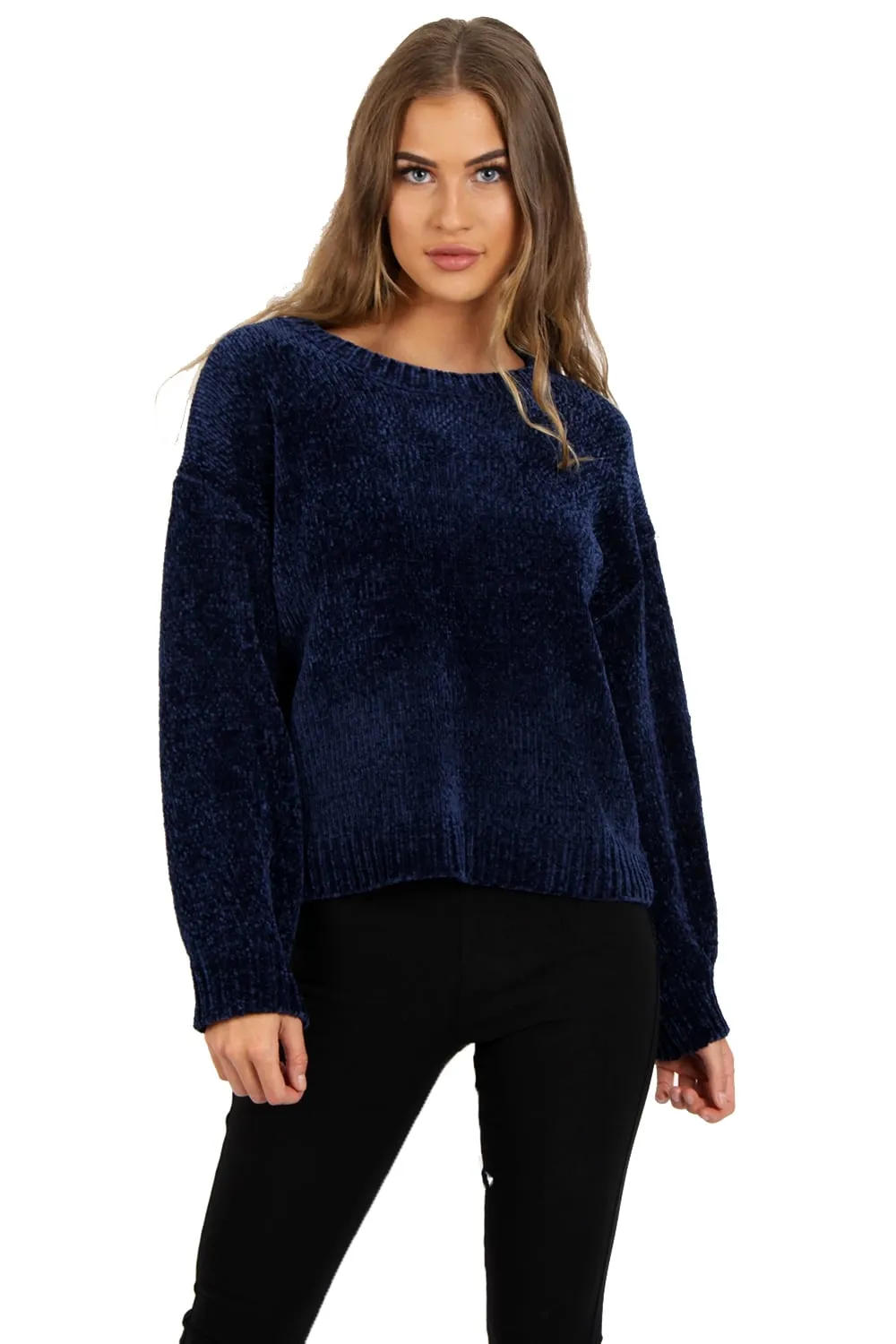 Oversized Soft Chenille Knitted Hole Design Sleeve Jumper