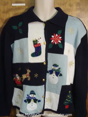 Patchwork Design Ugly Christmas Jumper