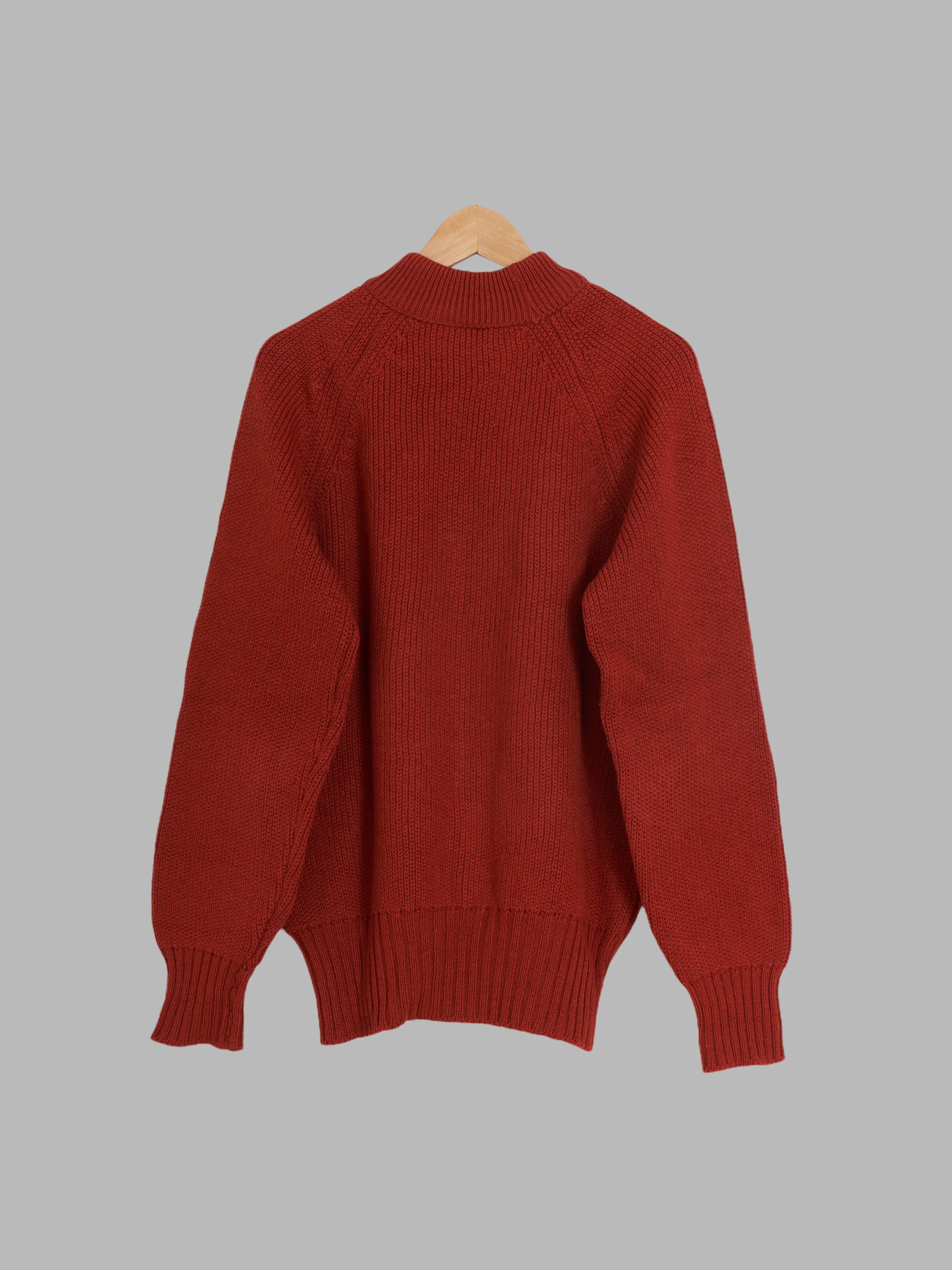 Peter Storm burnt orange "super oiled" wool mock neck jumper - L