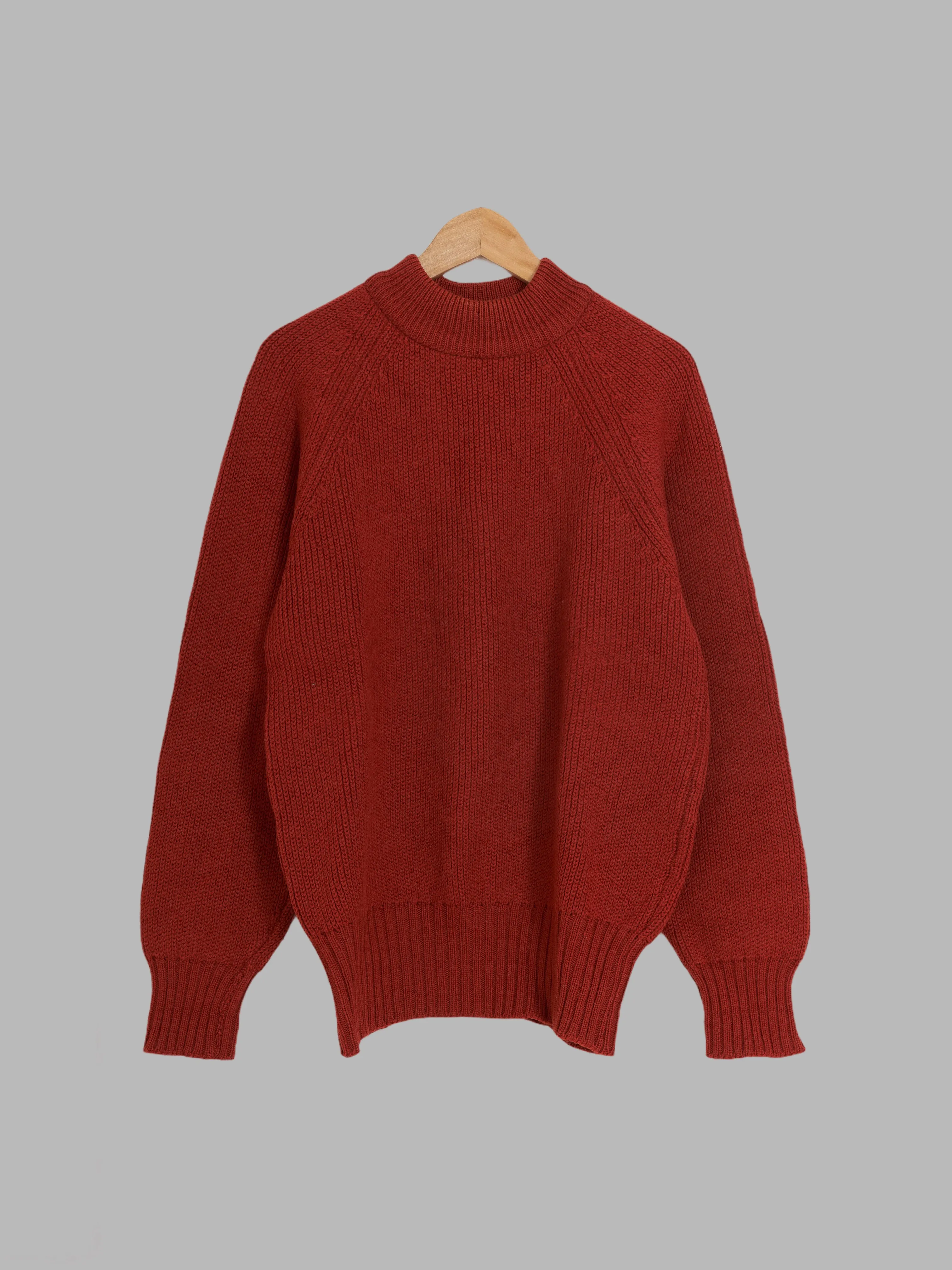 Peter Storm burnt orange "super oiled" wool mock neck jumper - L