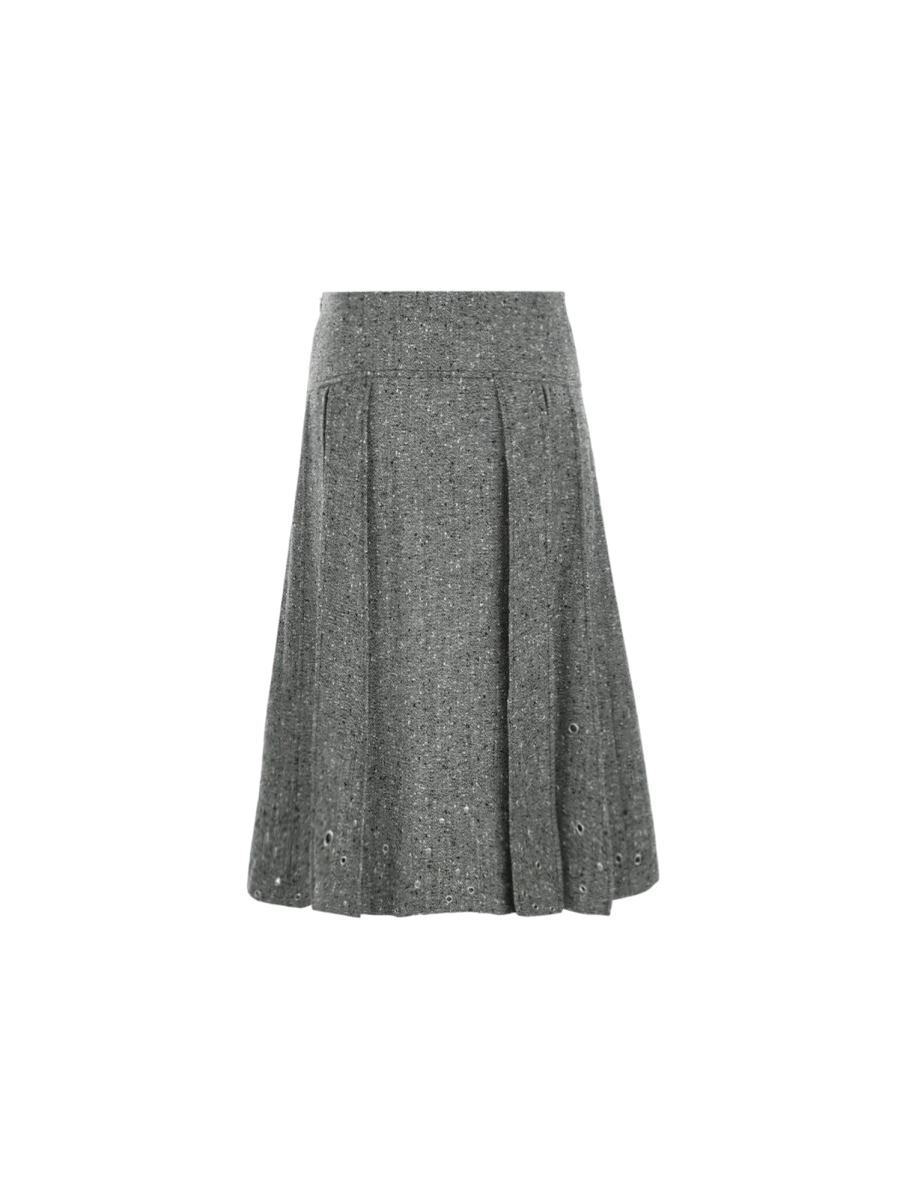 Pleated A-line Skirt in Wool