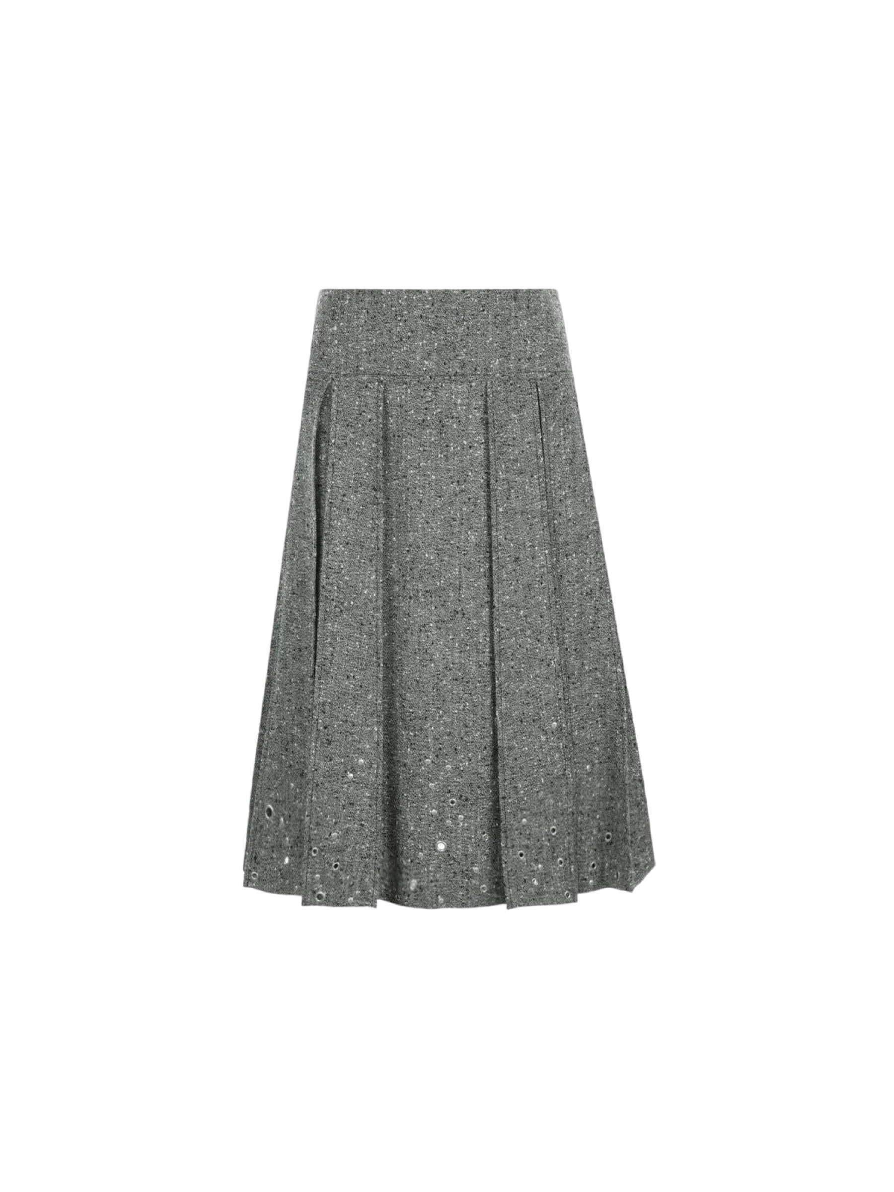 Pleated A-line Skirt in Wool