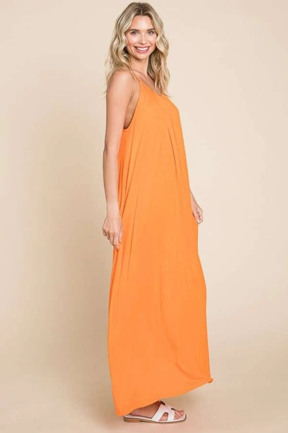 Plus Size Tie Back Maxi Cami Dress