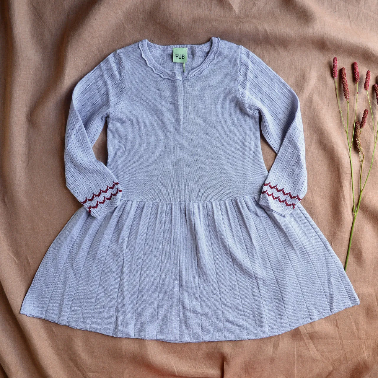 Pointelle Dress in 100% Merino - Lavender AW23 (9-12y) *Last One!