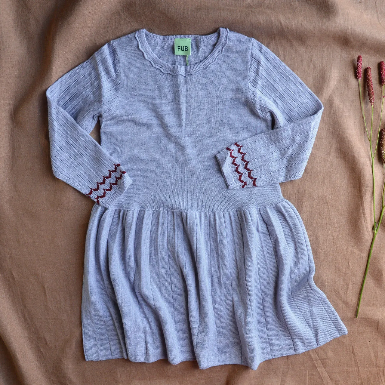 Pointelle Dress in 100% Merino - Lavender AW23 (9-12y) *Last One!