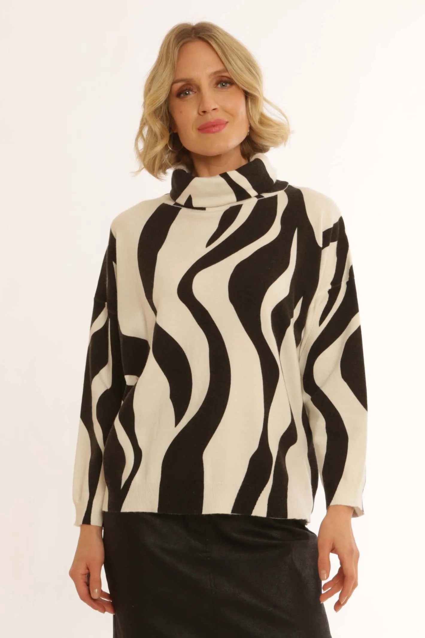 Pomodoro Clothing Zebra Roll Neck 42456