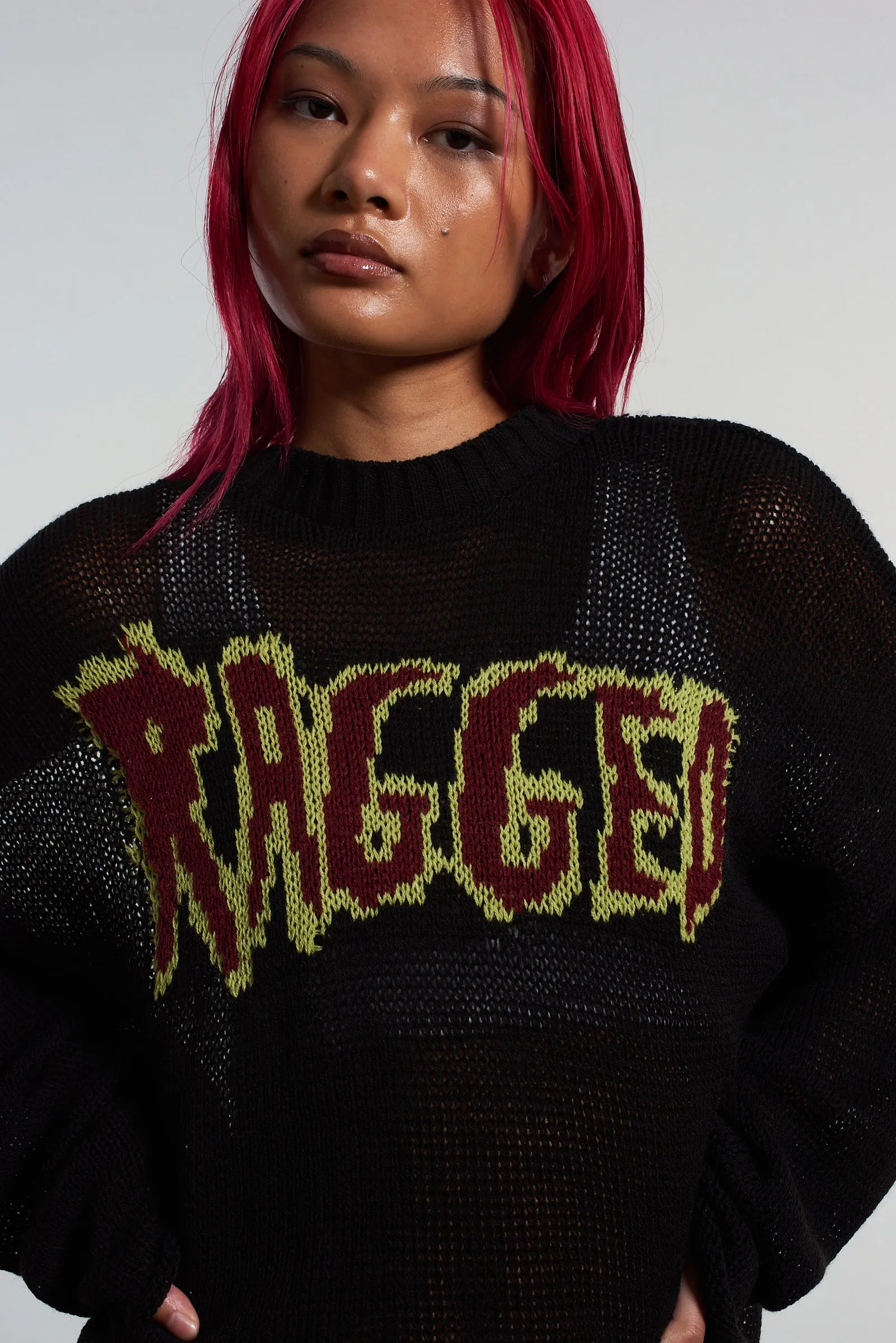 Ragged Fine Knit Logo Jumper