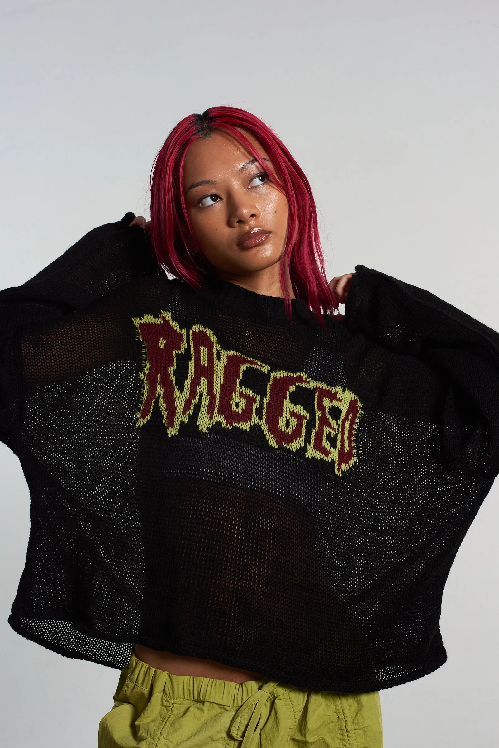 Ragged Fine Knit Logo Jumper