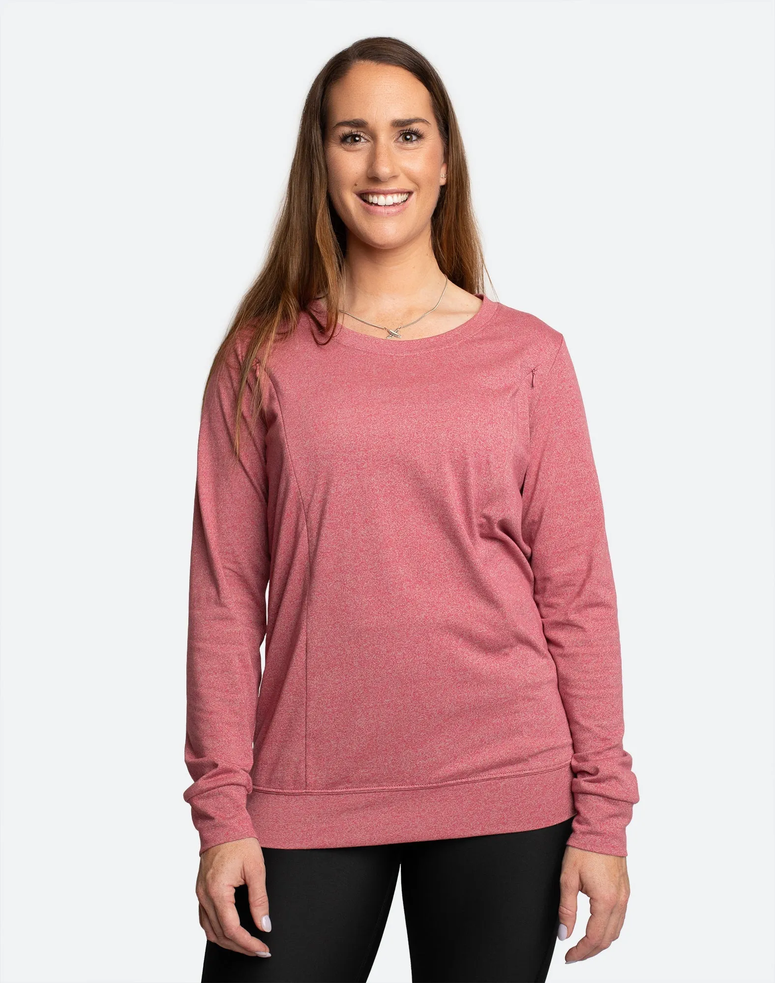 Relove ** Maternity Top - Crew Neck Jumper Rose Marle