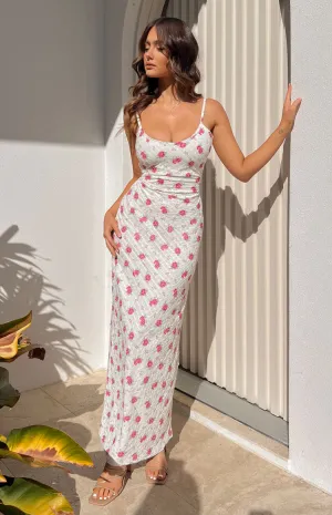 Renesmee White Floral Chiffon Maxi Dress