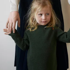 Rib Sweater in 100% Merino - Forest AW23 (4-6y) *Last One!