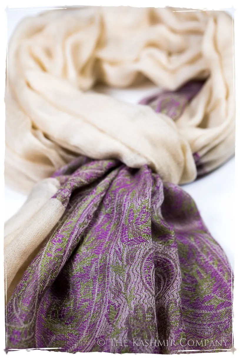 Ruqayya Paisley Frontière Pashmina Cashmere Scarf