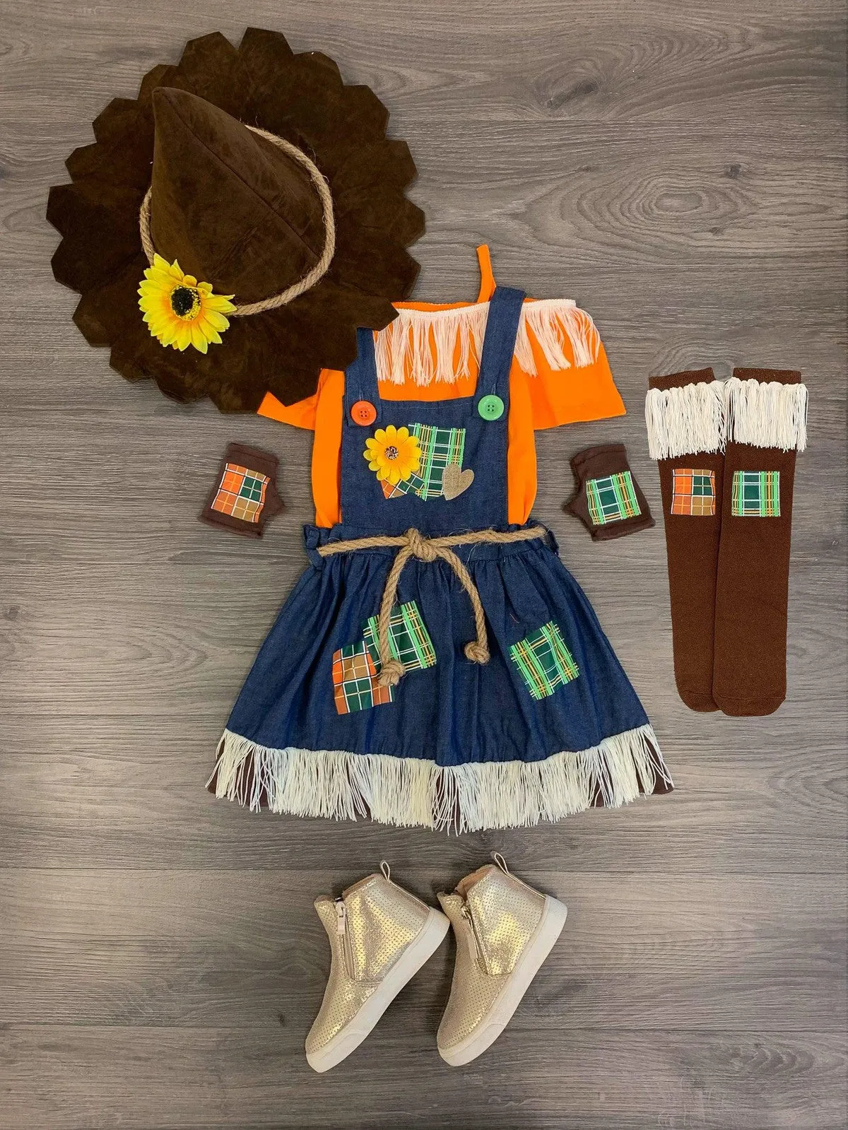 Scarecrow Costume - 5 Piece Set