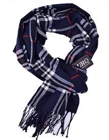 Scarfs - Men's Blue & White Plaid Scarfs