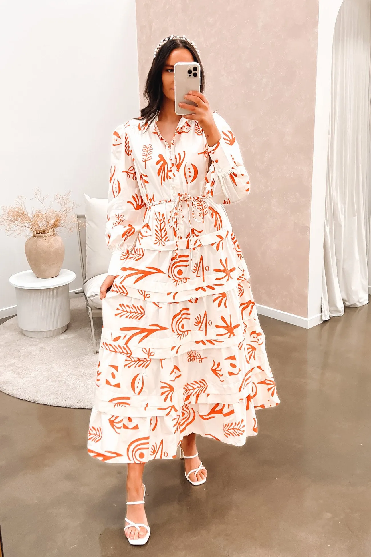 Sebastian Maxi Dress Cream Orange