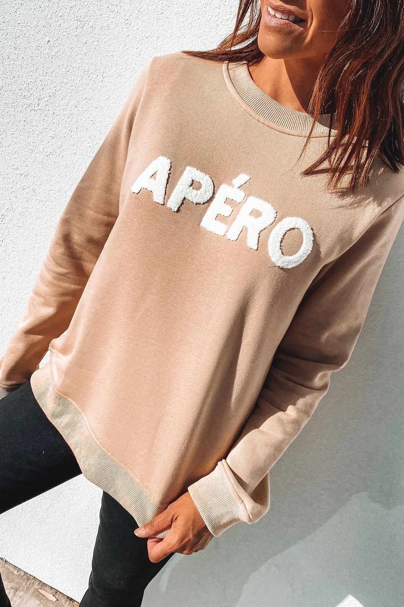 Sherpa Logo Jumper Beige