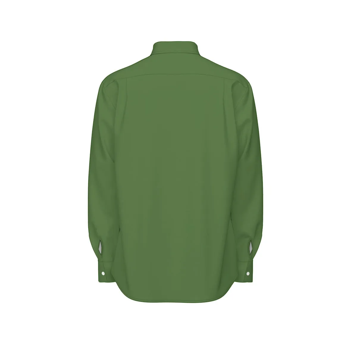 Sixty Eight 93 Logo White Forest Green Men's Cotton Long Sleeve Shirt