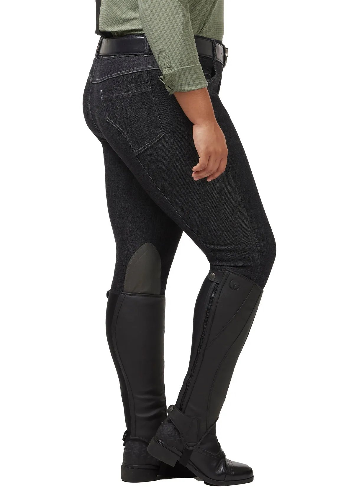 Stretch Denim Knee Patch Riding Breech