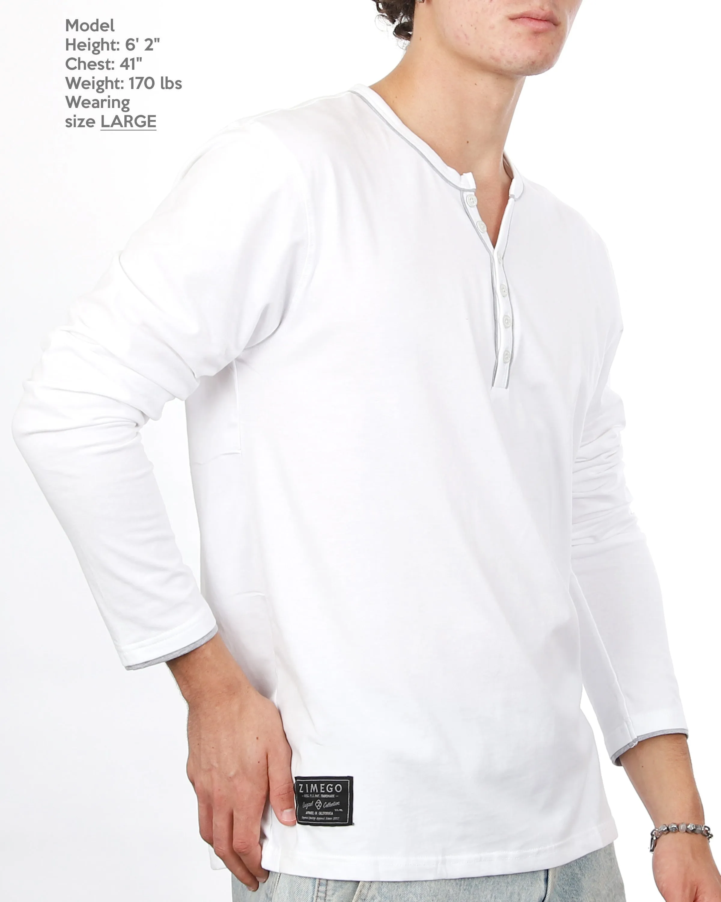 Stretch Long Sleeve Casual Button Henley Fashion Shirts