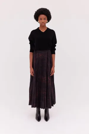 Sunray Pleat Midi Skirt