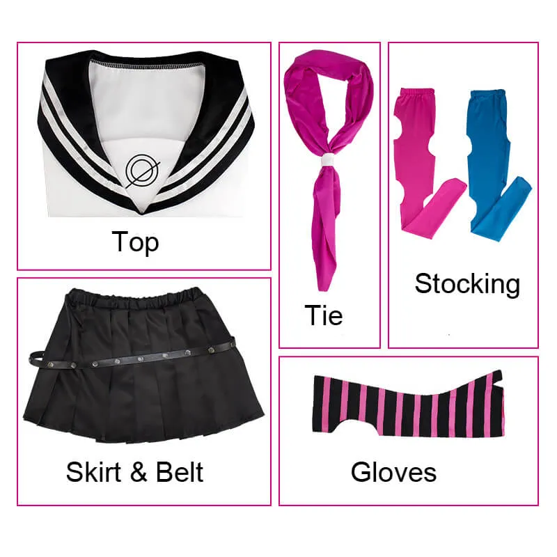 Teens Adult Ibuki Mioda Cosplay Costume Full Set School Uniform Pleated Skirt