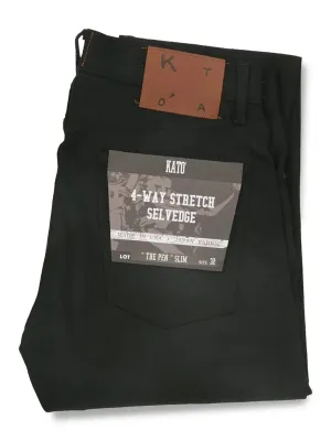 The Pen Slim 10.5oz Raw Stretch Selvedge- Black