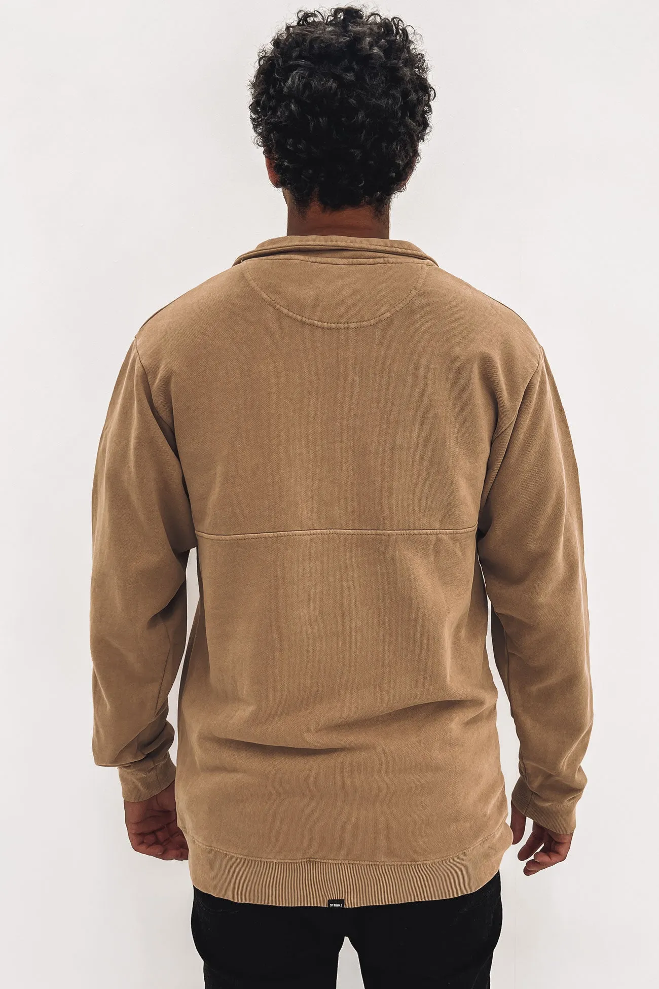 Thrills Stamp 3/4 Zip Fleece Sand