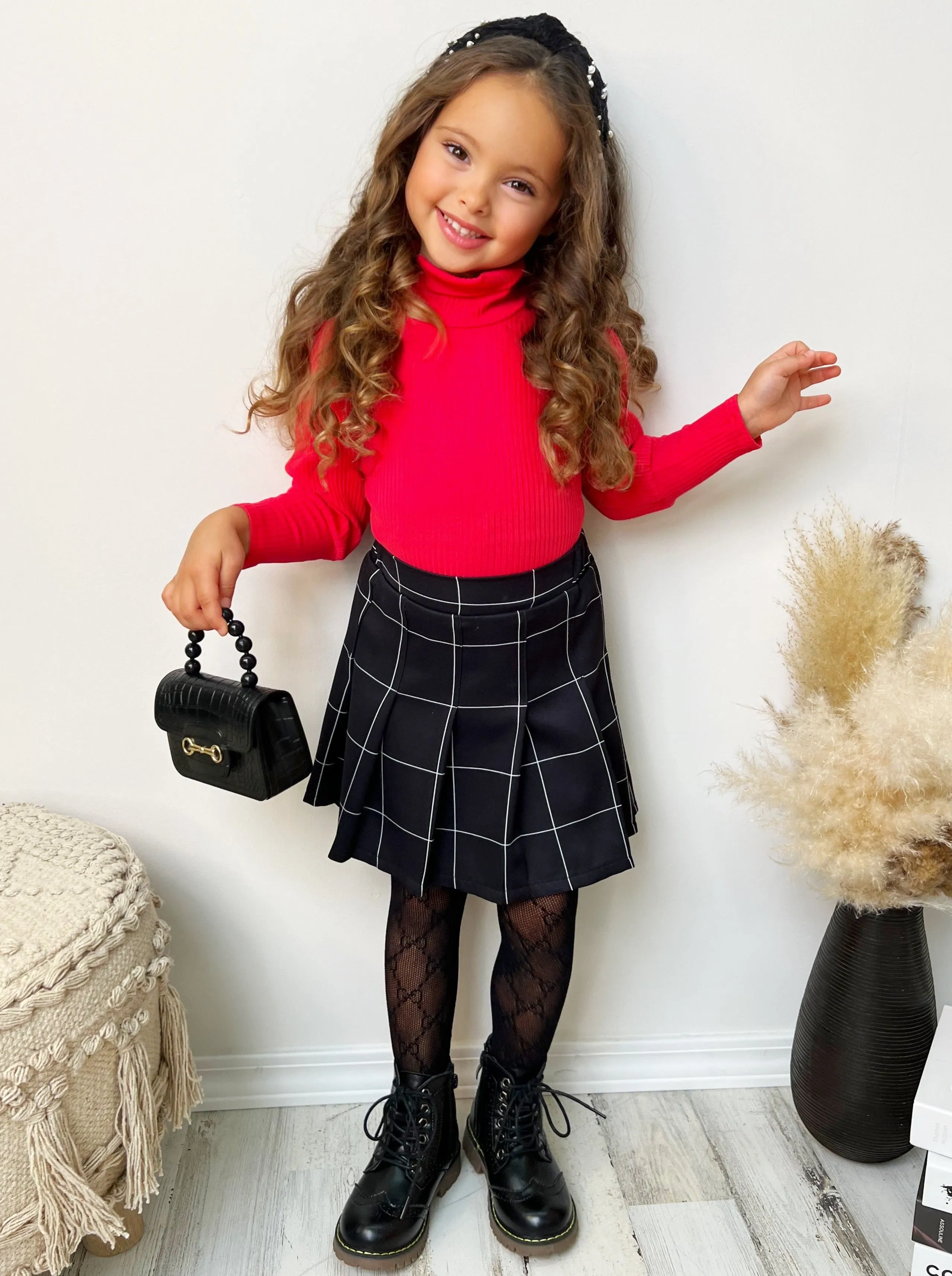 Top of the Class Sweater and Pleated Skirt Set