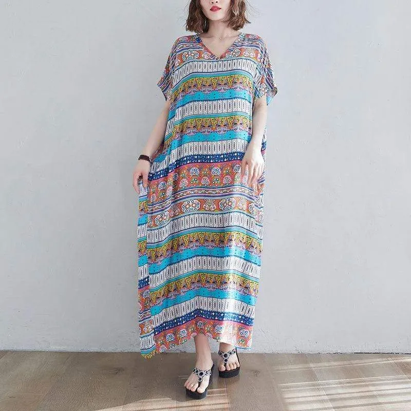 Tribal V-Neck T Shirt Dress