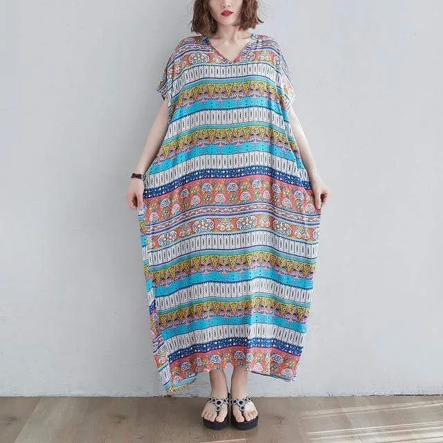 Tribal V-Neck T Shirt Dress