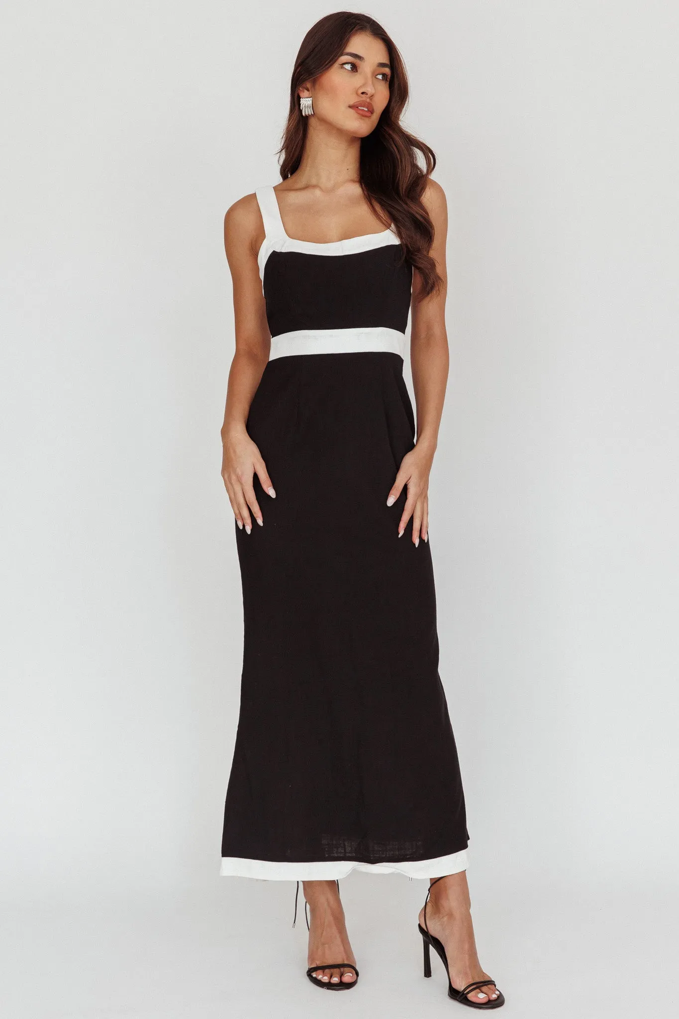 Trust Contrast Maxi Dress Black