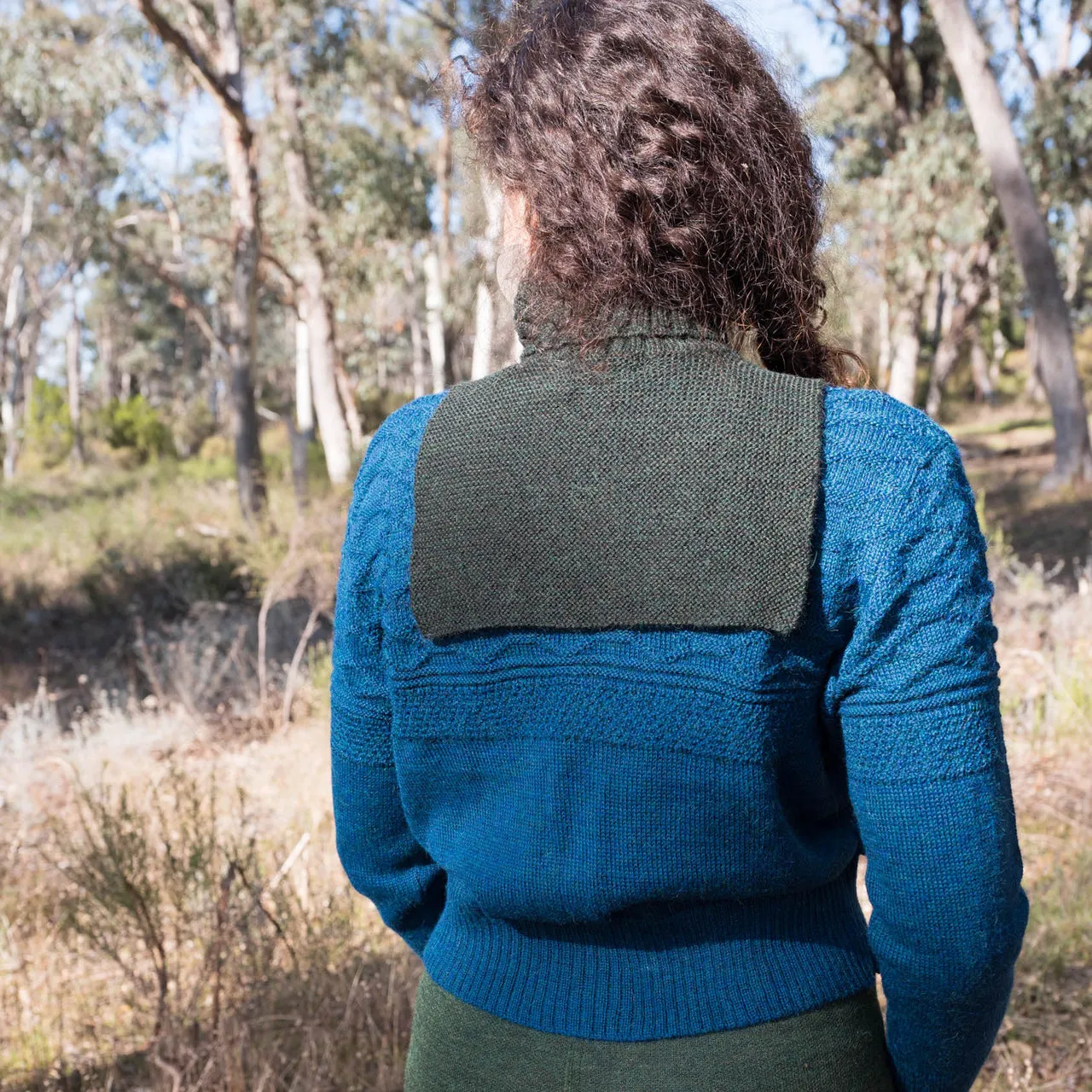 Turtle Neck & Chest Warmer in Baby Alpaca (4y-Adult) Peacock - *PRE-LOVED