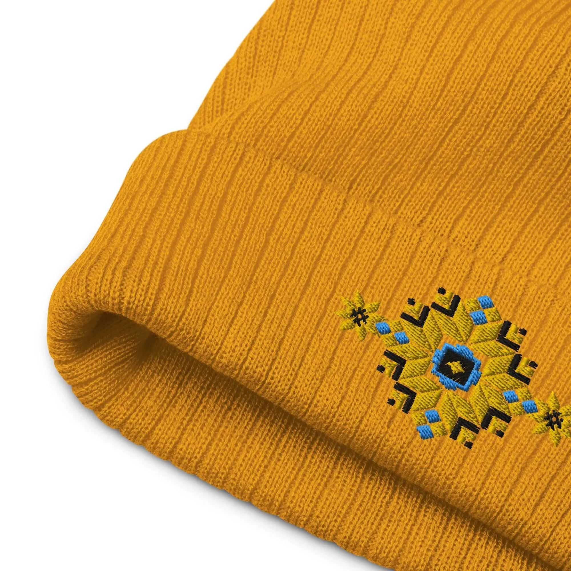 Ukrainian Vyshyvanka Motif Embroidered Beanie