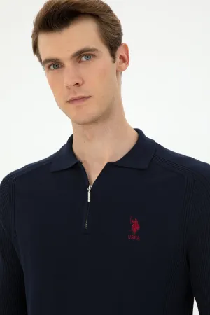 USPA Men Jumper Half Zipper Navy VR033 USPJR377 US POLO ASSN.