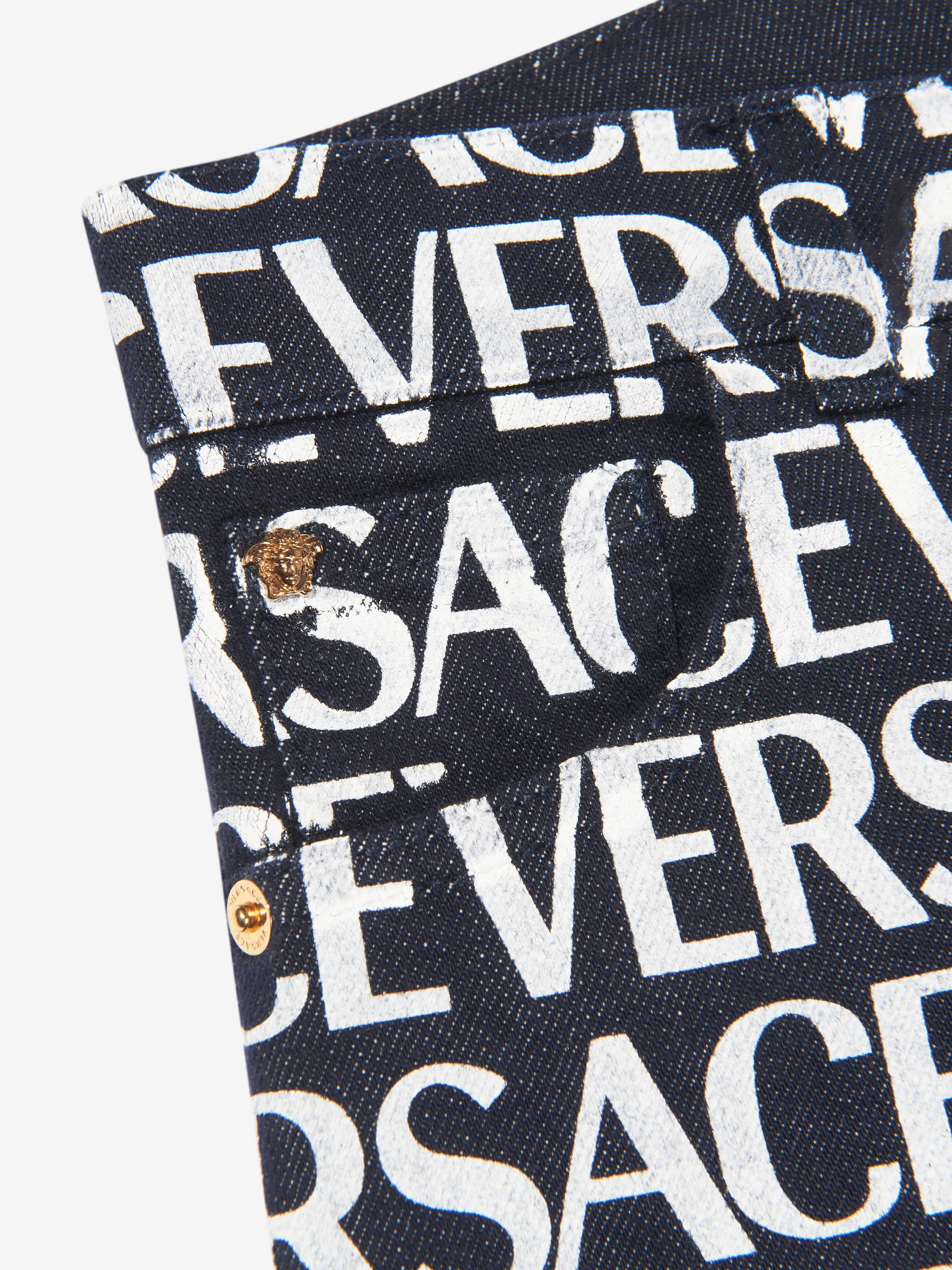 Versace Girls Logo Denim Jeans