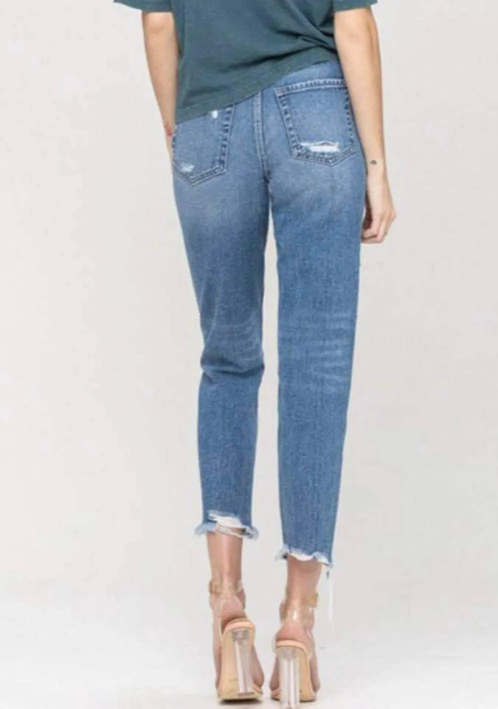 Vervet Denim Distressed Straight Legs