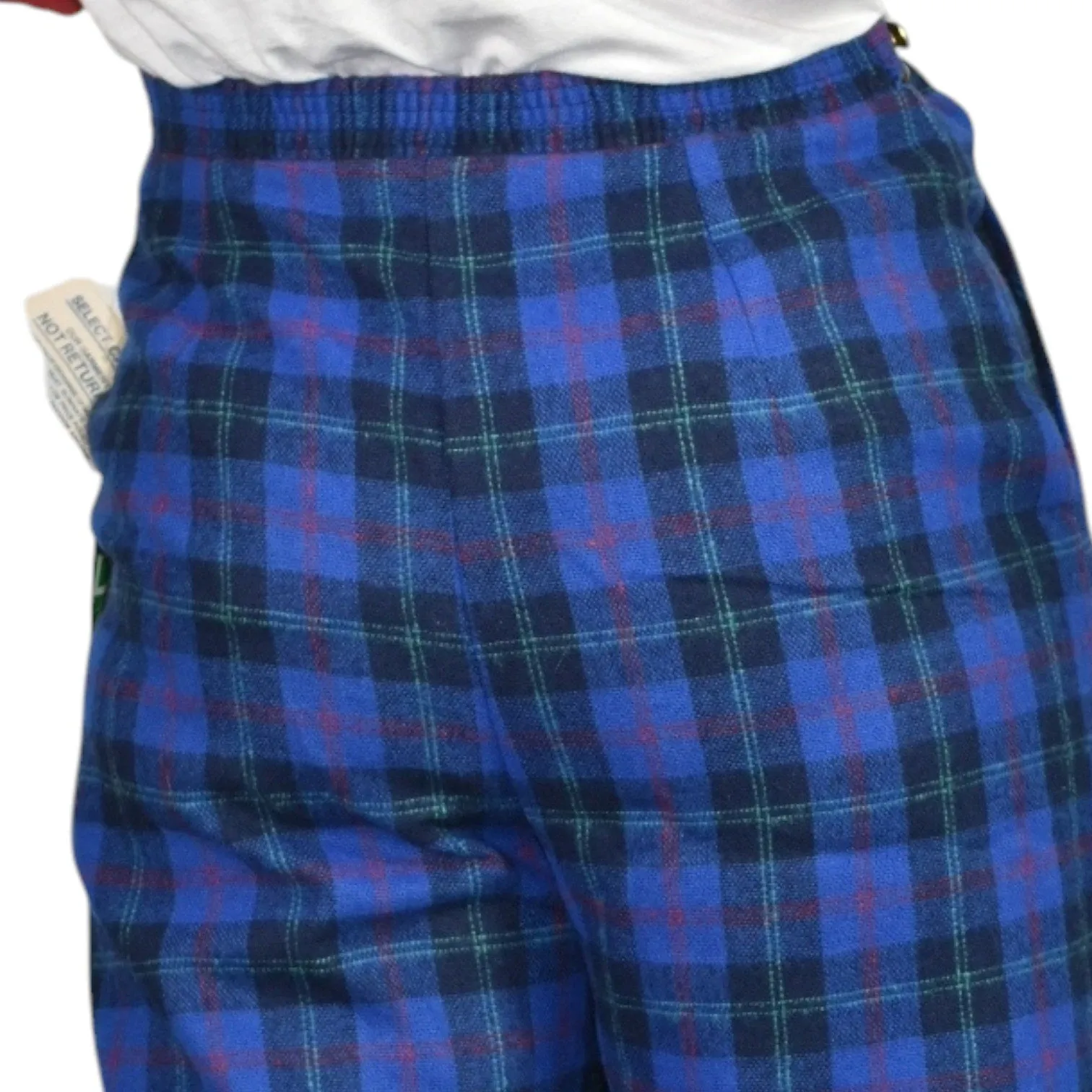 Vintage David Smith Tartan Skort Blue Skirt Plaid Check Kilt Pleats Wrap Shorts Medium