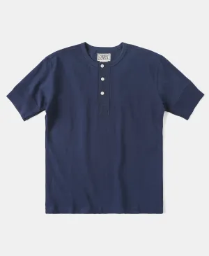 Vintage Short Sleeve Henley T-Shirt - Navy